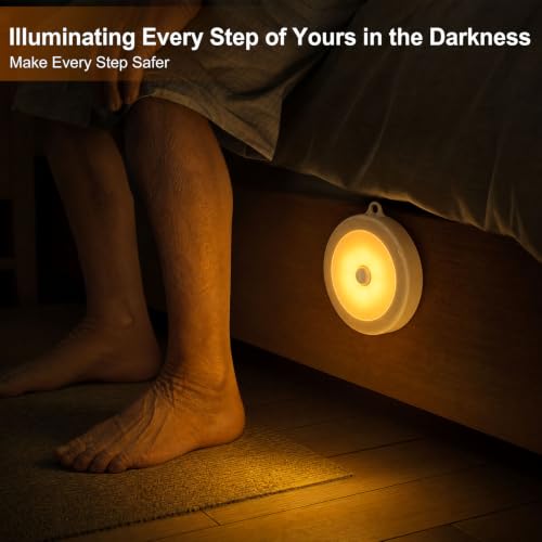 Image of Hoteon PIR Motion Sensor Light, Battery Powered LED Night Light, Warm, 2PCS