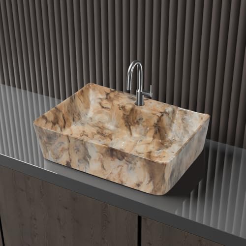 NEROBI Designer Ceramic Table Top Wash Basin For Bathroom | Wall Hung Washbasin | Wall Mounted Bathroom Sink | Wash Basin For Restaurant, Hotel (16 x 12 x 5 Inch)