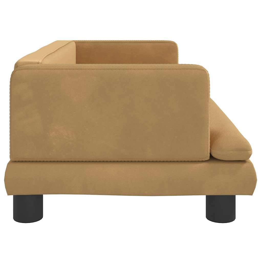 Cuccia per cani in velluto marrone, 80 x 45 x 30 cm, con materasso morbido, cestino antiscivolo e memory foam, ideale come posto per dormire per cuccioli, anziani, artrite e cuccia rilassante