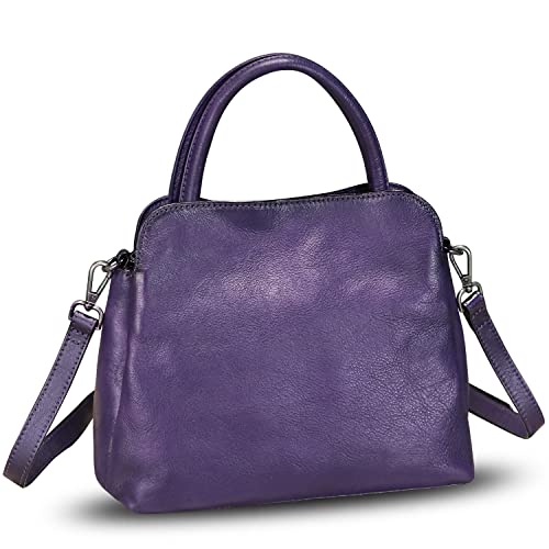 Image of Genuine Leather Satchel Purse for Women Vintage Handmade Top Handle Handbag Designer Crossbody Bags