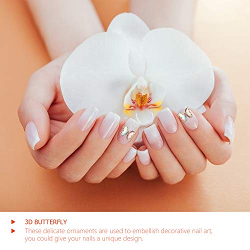 Lurrose 12pcs 3D Schmetterling Nail Art Ornamente Stilvolle Nagel Dekor Maniküre Zubehör – Bild 8
