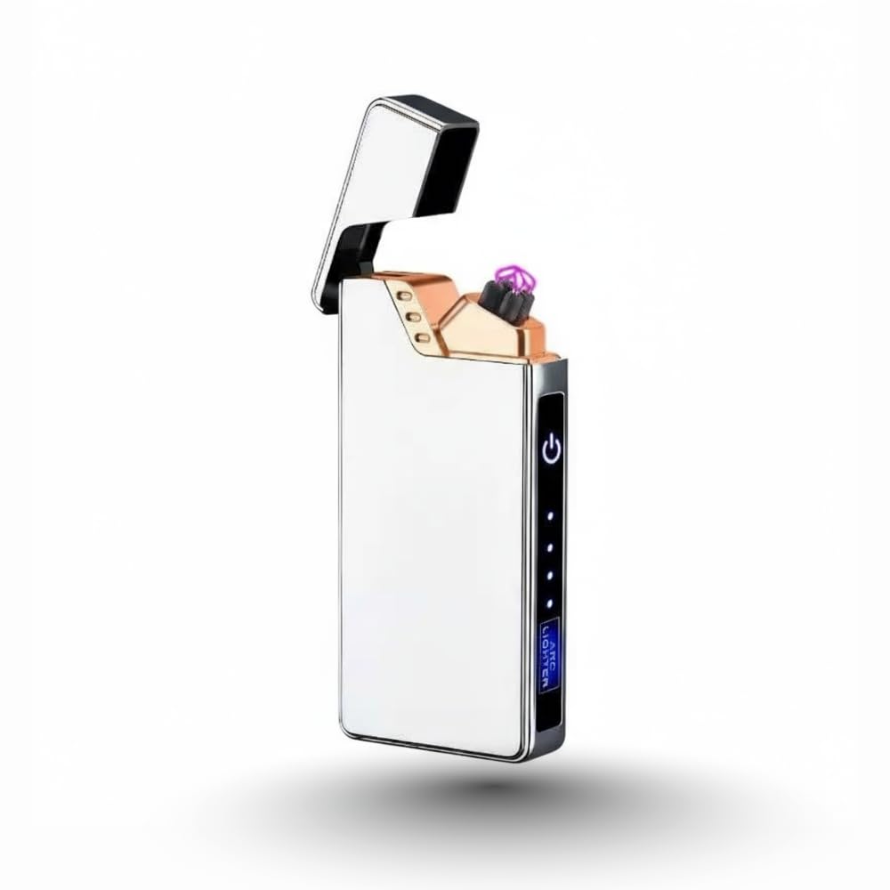 Drumstone (𝐒𝐩𝐞𝐜𝐢𝐚𝐥 𝟏𝟓 𝐘𝐞𝐚𝐫𝐬 𝐖𝐚𝐫𝐫𝐚𝐧𝐭𝐲) USB Rechargeable Dual Arc Electric Plasma Ignition Device with Touch Sensor, LED Battery Display, Windproof & Flameless Design, Compact-image-23