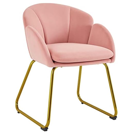 Yaheetech Poltroncina Camera da Letto Salotto Poltrona Soggiorno Imbottita Alta Moderna Ergonomica in Velluto con Schienale Circolare Braccioli Gambe in Metallo Portata 136 kg Rosa