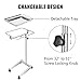VEVOR Lab Cart, Stainless Steel Mayo Tray Stand 18 x 14 in Trolley Mayo Stand, Adjustable Height 32-51 in Instrument Tray with Removable Tray & 4 Omnidirectional Wheels, Ideal for Home Equipment