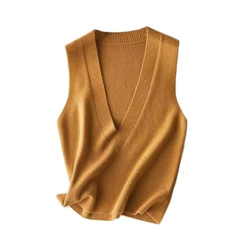 Womens Deep V Neck Sweater Vest Casual Knitted Tank Tops Sleeveless Sweater Ribbed Pullover Knitwear