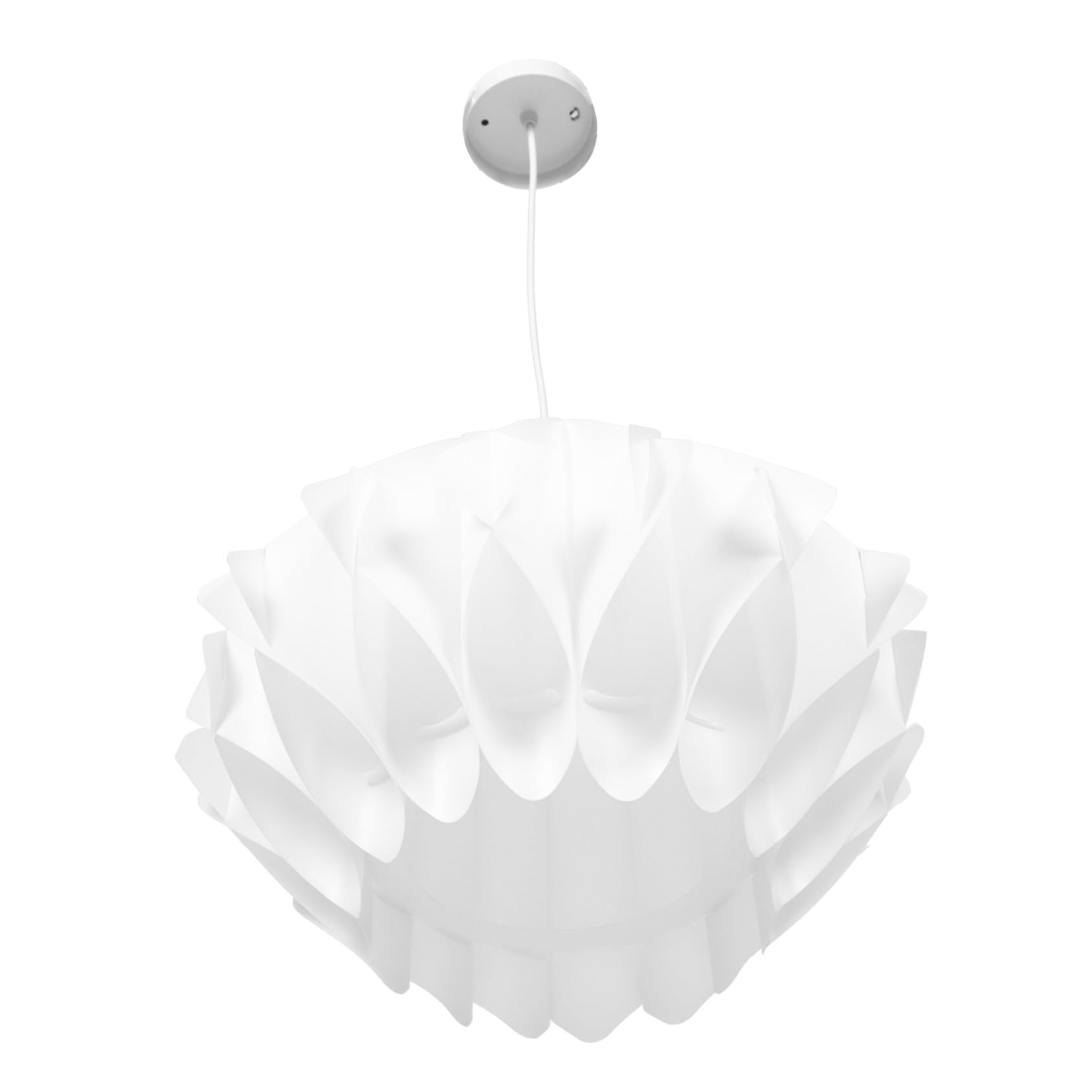 Abat-jour suspendu compact en pp et métal blanc pour lampe de chevet