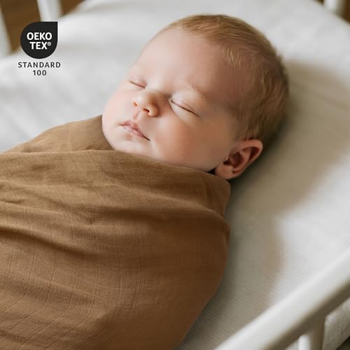 Image of GLLQUEN BABY Muslin Swaddle Blankets 2Pk Receiving Blanket Large 35 inch x 40 inch | Soft Cotton Baby Blankets for Girls Boys Breathable Nursery Swaddles for Newborns, Baby Essentials Shower Gift, Barn Prelude