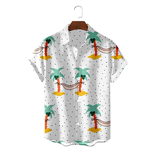 Chemise hawaïenne pour homme style tropical à pois pour look estival décontracté