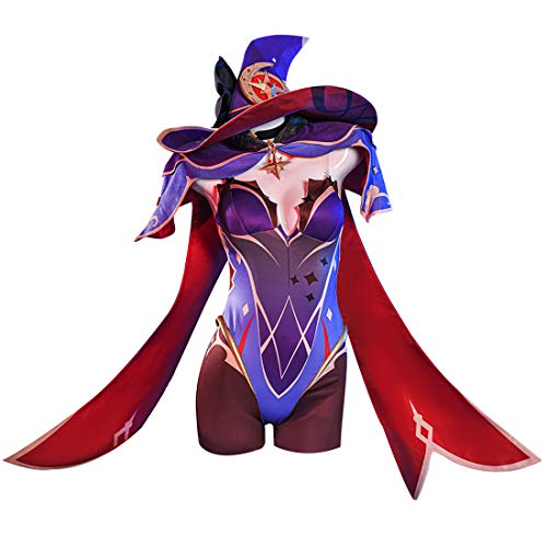 RAVPump Cosplay Costume, Genshin Impact Cosplay - Mona Cosplay Outfit with Hat, Small, CWMN9490396TFU11K9