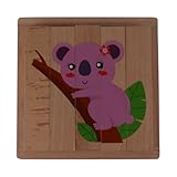 Enwye 4-in-1-Wildtier-Puzzle, geeignet Jungen und Mädchen im Alter von 1–4 Jahren (Waldtiere)