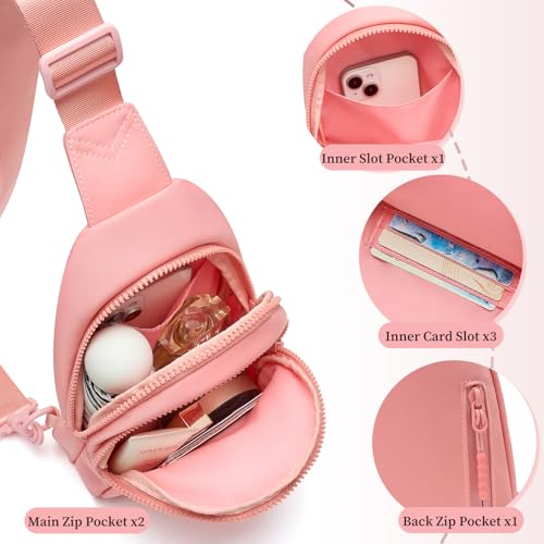 Image of Small Initial Sling Bag for Women Crossbody Bags Fanny Pack Chest Bag Purses Birthday Gift Pink, C