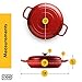 Klee 3.8 Quart Red Casserole Dish with Lid - Enameled Porcelain Coated Cast Iron Cookware Used as Braising Pan, Baking Pan, Saucepan, Frying Pan, and More - 3.8 Quart Capacity, 12 Inches
