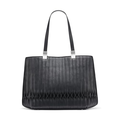 Image of Calvin Klein Women's Granite Geometric Tote Bag - Vegan Leather, Monogram, 3 Pockets