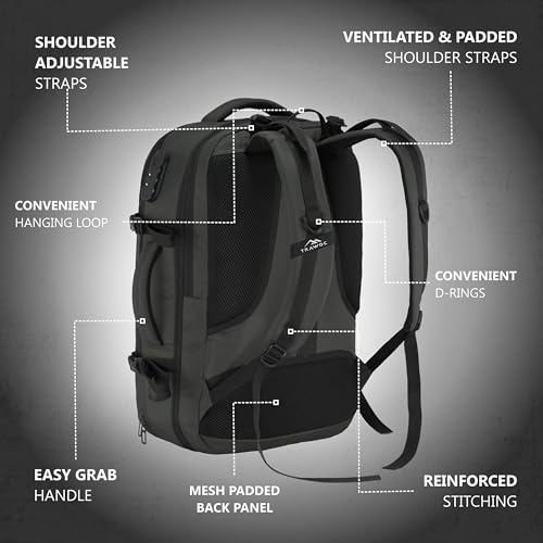 Image of TRAWOC 45L Laptop Backpack TPB01 | Unisex Office & Travel Bag with Anti-Theft Lock, Expandable Storage, USB Charging, Suitcase-Style Opening & 3-Year Warranty