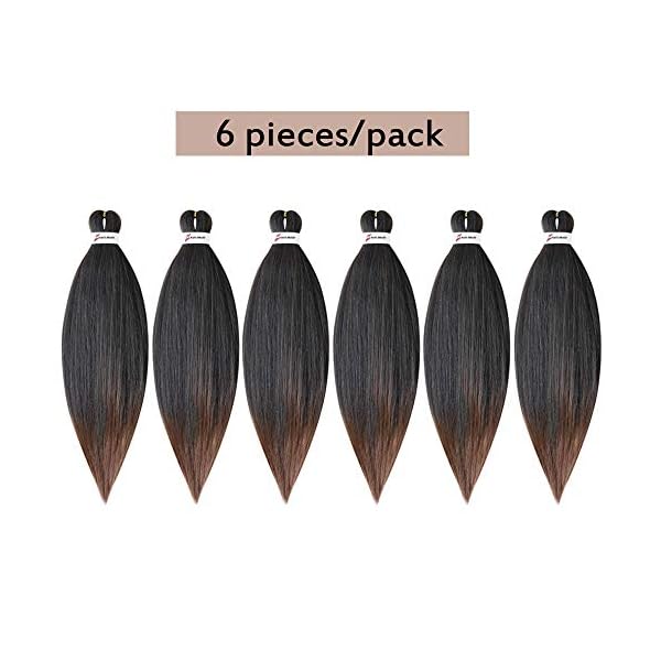 Pre-stretched-Braiding-Hair-Easy-Braid-6packs-Expression-Braiding-Hair-Box-Braids-Senegalese-Twist-Professional-Synthetic-Fiber-Crochet-Hair-Extensions-26-inch-T1B30 Pre-stretched Braiding Hair Easy Braid Professional Itch Free Synthetic Fiber Corchet Braids Yaki Texture Hair Extensions Braid Hair (26", 1B/30)