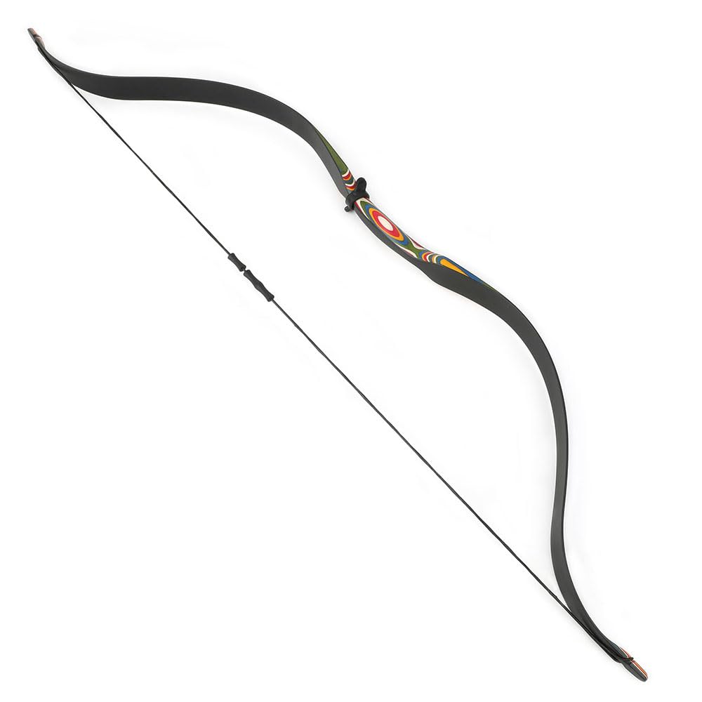 Tiro con l’arco, arco ricurvo tradizionale junior ambidestro 37 pollici 10/15 lbs, arco leggero per allenamento tiro all’aperto per bambini
