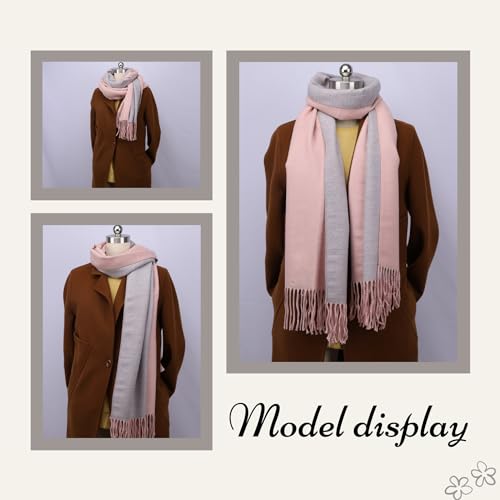 Scarf Wraps for Women, Winter Scarf Necklace, Warm Double Color Scarves, 6.5 Feet Long Women Scarf4