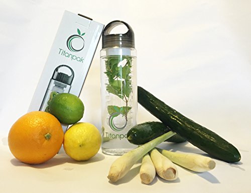 Water Bottle Infuser - 24 O Z. - Healthy, Natural Fresh Fruit Infused Water