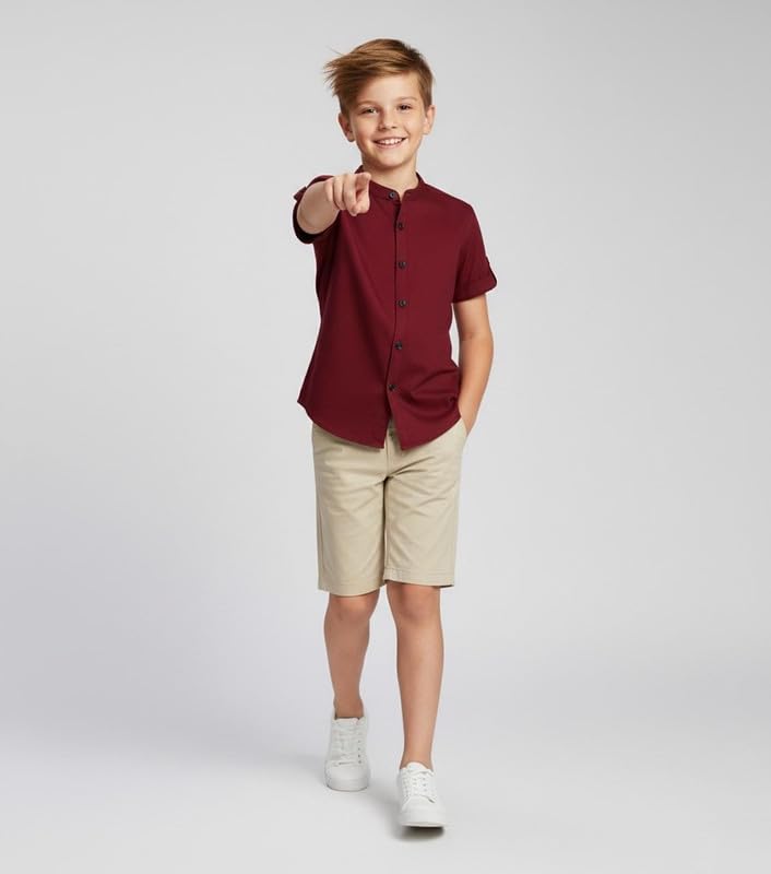 Image of Elegant Boys Shirt in Solid Pattern with Long Sleeves - Soft Fabric Ideal for Kids' School & Outings