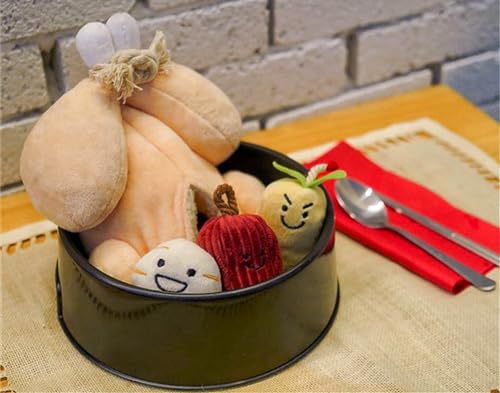 Molinter Hundespielzeug Pet Plüsch in Form von Hühnersuppe Interaktives Lebensmittel Ausblenden Quietschspielzeug Zahnreinigung