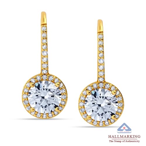 Image of TRUESILVER ACPL 925 Sterling Silver Cubic Zirconia Earrings for Women & Girls | BIS Hallmarked Drop Dangle Leverback Style | Elegant Jewelry Gift for Women