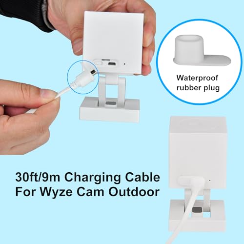 2-Pack-30ft-Power-Extension-Cable-for-Wyze-Cam-PanWyzeCamKasa-CamYi-Dome-HomeFurbo-DogNest-CamOculus-GoBlinkCloud-CamKasaCam-NestCam-IndoorNetvueSCOVEE-USB-Flat-Charging-Charger-Cord
