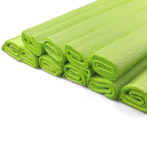 Netuno 10 rollos de papel crepé verde lima pastel 200 x 50 cm papel para manualidades decoración fiestas bodas cumpleaños DIY envoltorios regalo carnaval Pascua Navidad