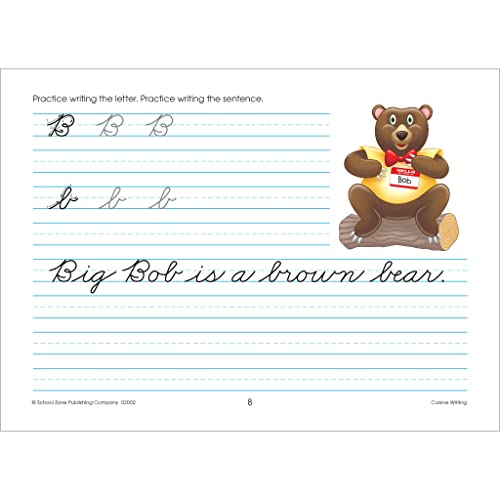 School Zone - Cursive Writing Workbook - 32 Pages, Ages 8 to 10, 3rd Grade, 4th Grade, Practice Handwriting, Tracing, Letters, and More (School Zone I Know It!® Workbook Series) 4 410Q6kC1KUL