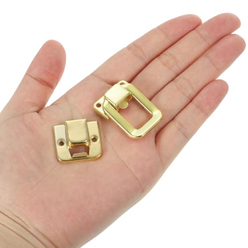Image of PATIKIL Toggle Catch Lock 1.4 inch x 0.9 inch, 18 Pack Metal Buckle Hasp Lock Latch Clasp for Jewelry Box Wooden Case Decoration, Light Gold