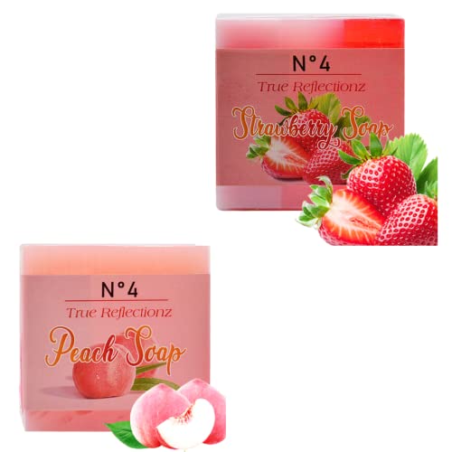 True reflectionz Yoni Soap Bars Vaginal Wash PCS Of 2, Ph Balance for Women Vaginial Deodorants, Organic Bar Handmade Vagina Natural Feminine Wash, Care way odor strawberry peach hygiene