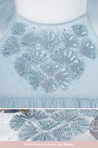 Tutu Dress for Girls - Glitter Sequin Tulle Dress Tiered Layered Flower Girl Dress for Wedding Birthday Photo Prop4