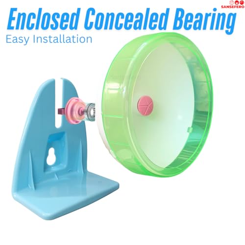 Image of SANSEFERO 6 inch Hamster Silent Spinner /Jogging Cum Exercise Wheel with Adjustable Stand for Hamster /Dwarf /Gerbil /Mice /Mouse (Random Colour)