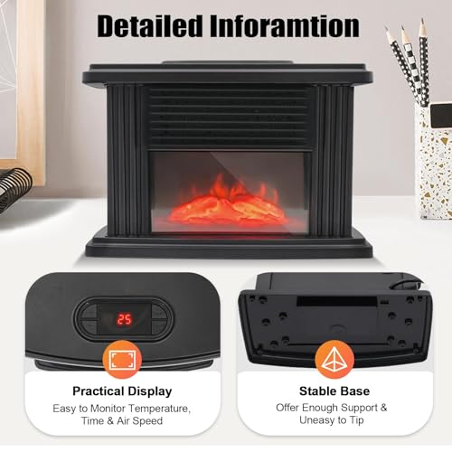 Image of Electric Fireplace Heater Fireplace Stove with 3D Flame Effect Overheating Protection for Indoor Outdoor Home Electric Stoves