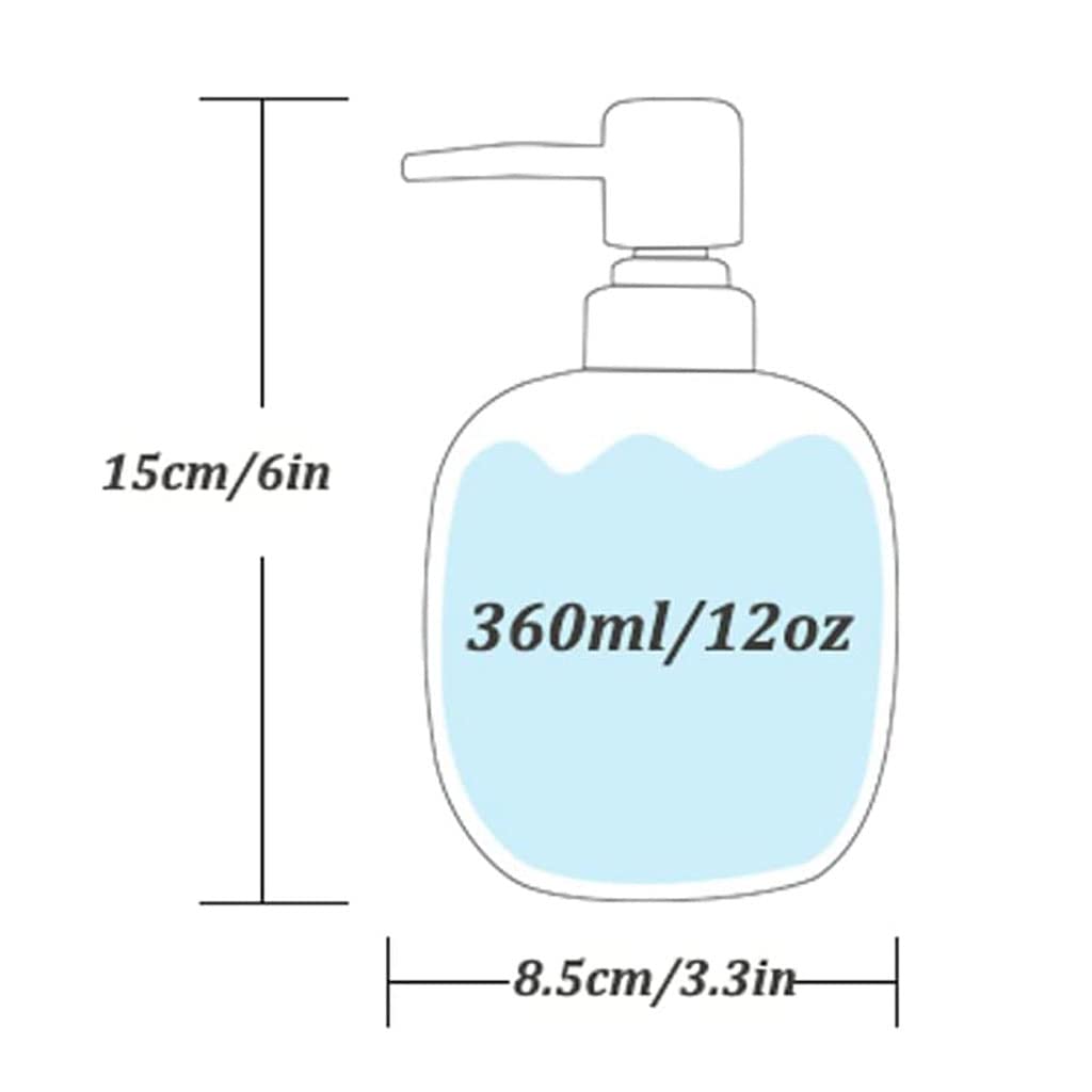 Distributore di sapone ricaricabile Distributore di sapone in ceramica 12oz/360ml Distributore di sapone per le mani con pompa antiruggine Distributore di sapone per lozione ricaricabile (bianco1)