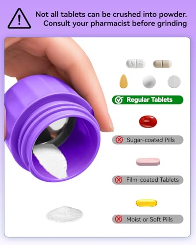 Image of 3-in-1 Pill Crusher & Cutter for Fine Powder, Portable - Purple