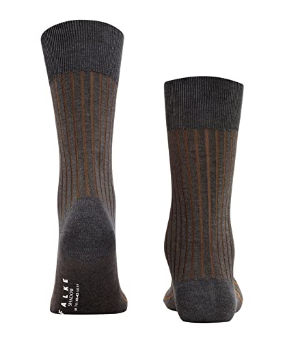 FALKE Men's Shadow Striped Dress Socks, Grey (Flanell 3210), 6.5-7.52