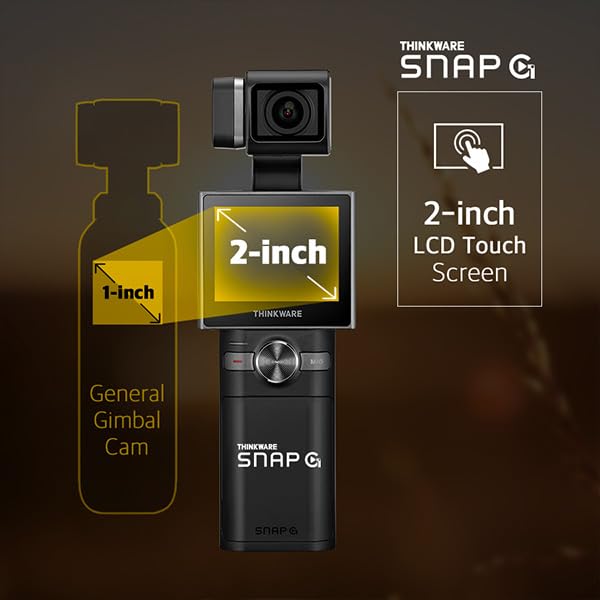 THINKWARE SNAP-G Plus Vlogging Camera Prime Package| Handheld 3-Axis Gimbal Video Camera for YouTube | 4K Camera for Vlogging | 60FPS, Wide Angle, LCD Touchscreen, Replaceable Battery, WiFi AI Track