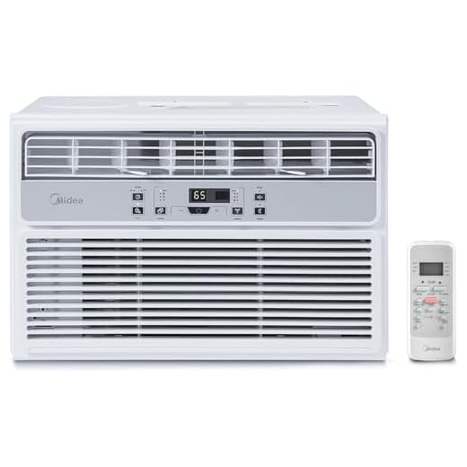 MIDEA EasyCool Window Air Conditioner - Cooling, Dehumidifier, Fan with remote control - 8,000 BTU, Rooms up to 350 Sq. Ft. (MAW08R1BWT Model)