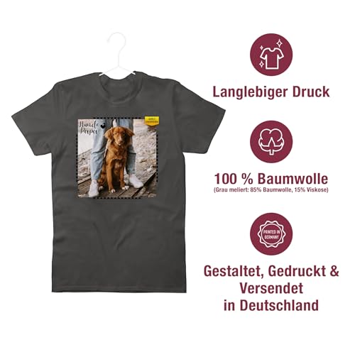 T-Shirt Herren - eigenem Bild - Hunde Papa Geschenk mit Foto personalisiert I Hunde Liebhaber Geschenk Hundebesitzer I Hundehalter Geschenke Hundepapa Geschenke für Hundefreunde - XL - Dunkelgrau