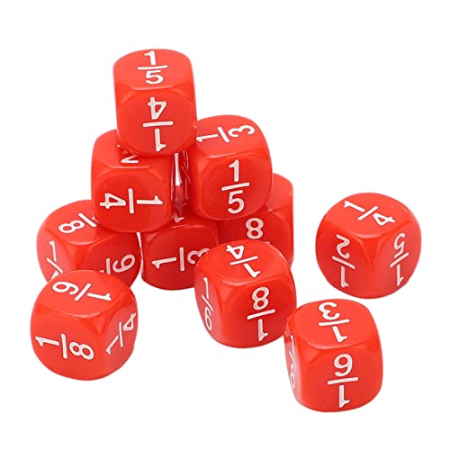 Dés de Fraction Mathématique, Multi-facettes pour Développer l'intelligence, Ensemble de Classe de Dés de Fraction en Plastique, Résistante à l'usure...
