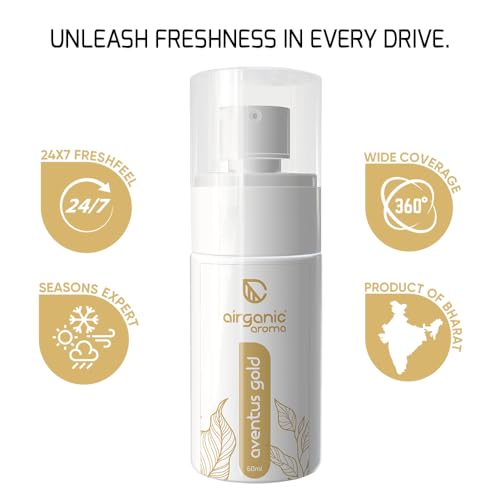 Image of Airganic aroma Aventus Gold Premium Spray Car Perfume (60 Ml) |Fine Fragrance Car Air Freshener | Car Accessory Interior| 400+ Long Lasting Car Fresheners Scent Spray | Car Accessories 2026