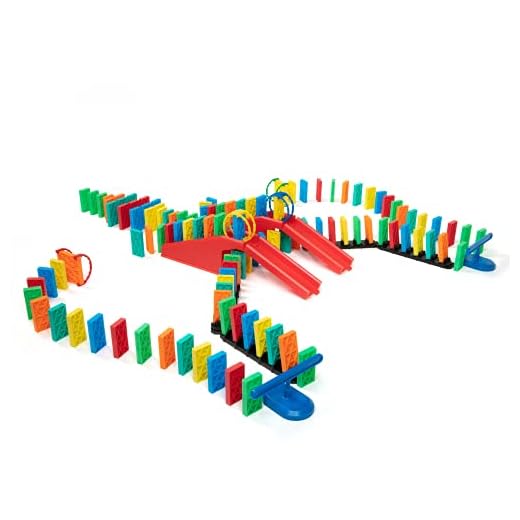 Bulk Dominoes 143 pcs Kinetic Dominoes Stacking Building Toppling Chain Reaction Dominoes Set for Kids and Creators Large PRO-Scale