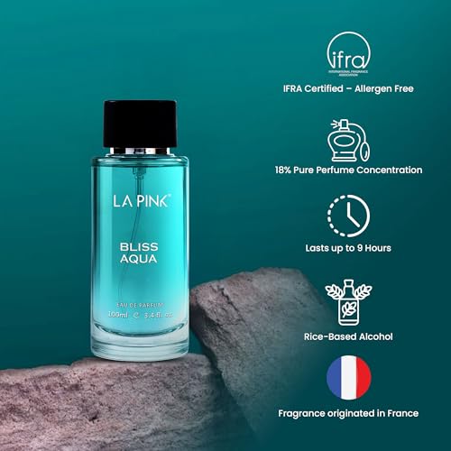 Image of La Pink Bliss Aqua EDP Perfume for Woman & Man | Citrus, Aromatic, Woody & Amber Notes | Long Lasting Unisex Luxury Fragrance for Men & Women | 100ml