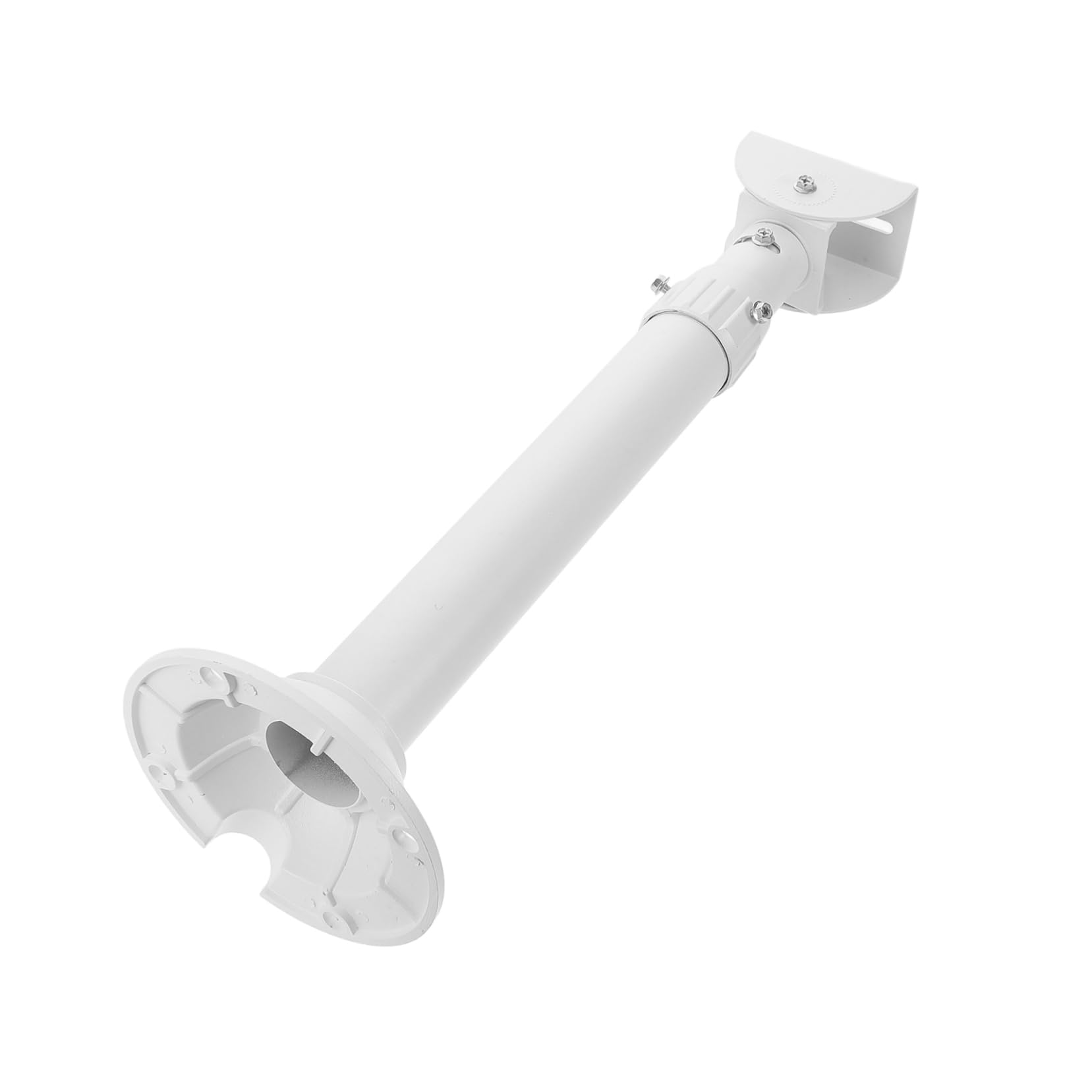 Supporto per Telecamera di Sorveglianza in Lega di Alluminio Bianco, Staffa Estensibile Rotazione 360° e 90°, Montaggio Facile per Interni ed Esterni