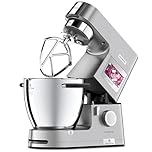 Kenwood Cooking Chef XL KCL95.424SI, Impastatrice Planetaria con Frusta K, Robot da Cucina, Gancio per Impasti, Display LCD, Bilancia Integrata, Ciotola Acciaio Inox 6,7L, 1500W, Argento