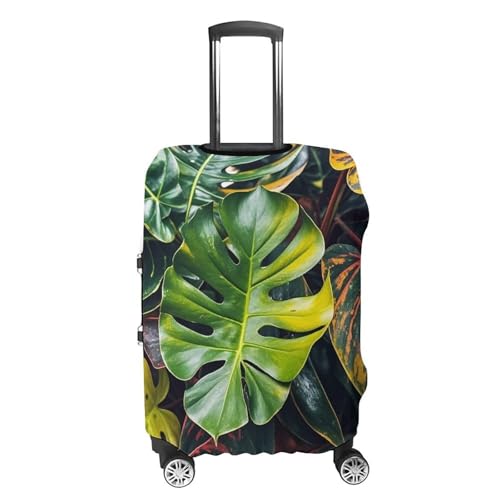 Colorful Tropical Leaves Pattern Printed Luggage Cover Protector, Fits 18-32 Inch Luggage4