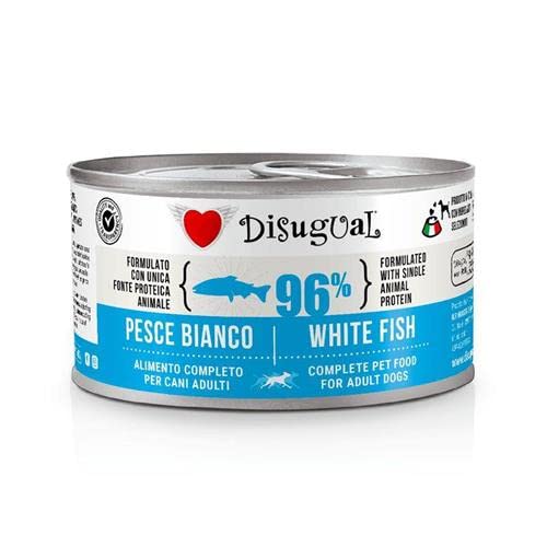 Generico DISUGUAL Dog Adult MONOPROTEICO IPOALLERGENICO Pesce Bianco. 12 LATTINE da 150 Grammi CADAUNO