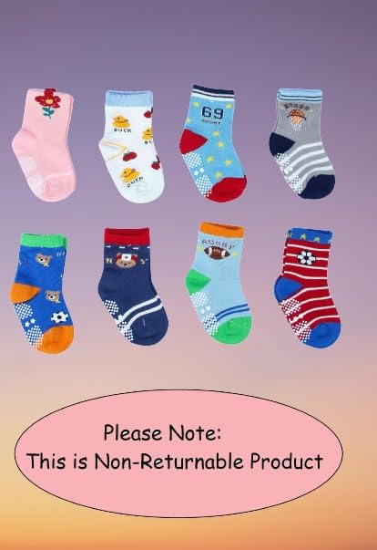 Image of NEOBABY Dotted Anti Slip Grip Socks for 1 Year to 5 Years Kids Boys & Girls (Assorted /Random Designs)