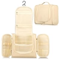 Boic Neceser Hombre, Neceser De Viaje, Bolsas De Aseo para Mujeres con Colgar Gancho Organizador De Cosméticos para Accesorios De Artículos De Tocador (Blanco)