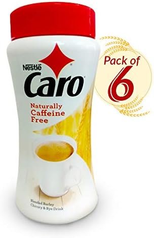 Caro Instant Cereal Powder Drink - Tea & Coffee Alternative - Non-Caffeine & Fat-Free Beverage, Pack of 6